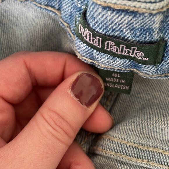 TARGET WILD FABLE Distressed Straight Leg Raw Edge Jeans Size 16 Long - Picture 8 of 8